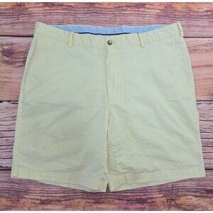 Peter Millar Mens Yellow Cotton Chino Shorts Size 38 Classic Fit Made In Peru